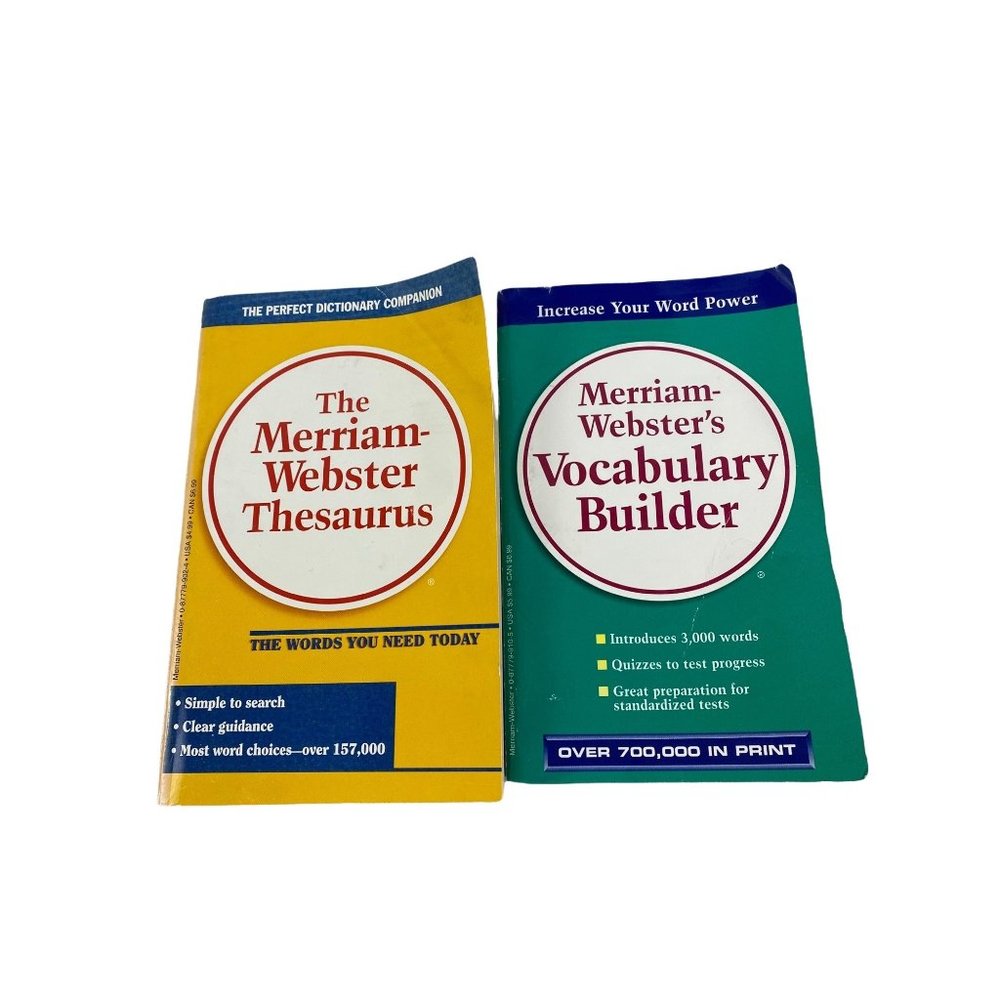 Set of 2 Merriam-Webster thesaurus vocabulary builder
